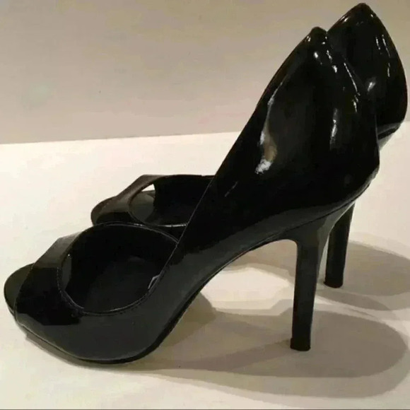 Elle Heels Black Faux Patent Leather Sz 7.5 - Picture 3 of 7